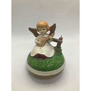 Vintage Angel‎ Girl Figurine Music Box Rotating Musical Decor Cute not working